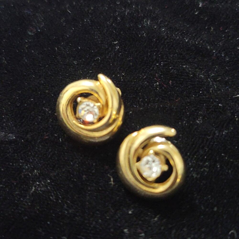 Vtg Gold Tone Earrings - Picture 2 of 4